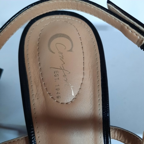 Cato C Comfort Slingback Sandals Black Gold Chain Accents Women's Size 10 - Picture 12 of 14